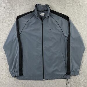 Nike Jacket Mens Large Windbreaker Full Zip Mesh‎ Lined Running Track VTG Y2K